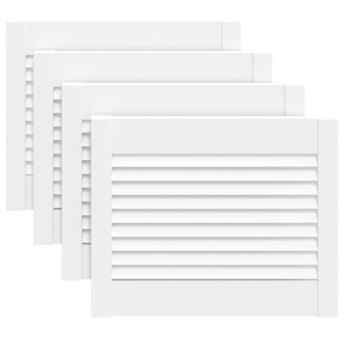 Vrata za omarico z letvicami 4 kosi bela 39,5x49,4 cm borovina